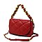 Quilted Flap Chain Link Crossbody Bag