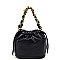 Quilted Chain Link Bucket Bag