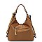 Real Suede Microfiber Convertible Shoulder Bag Backpack