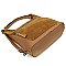 Real Suede Microfiber Convertible Shoulder Bag Backpack