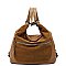 Real Suede Microfiber Convertible Shoulder Bag Backpack