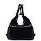 Real Suede Microfiber Convertible Shoulder Bag Backpack