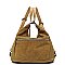 Real Suede Microfiber Convertible Shoulder Bag Backpack