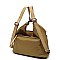 Real Suede Microfiber Convertible Shoulder Bag Backpack