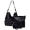 SOLID Side Zipper 3-in-1 Shoulder Bag, Cross-Body and Clutch Set