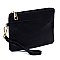 SOLID Side Zipper 3-in-1 Shoulder Bag, Cross-Body and Clutch Set