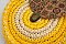 Circled Pattern Straw Round Crossbody Bag