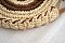 Circled Pattern Straw Round Crossbody Bag