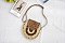 Circled Pattern Straw Round Crossbody Bag