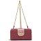 Cute Plush Terry Fur Turn Lock Crossbody Large Wallet