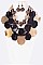 Mixed Metal Plates Wooden Beads Statement Necklace Set