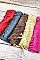 Pack of (12 pieces) Silky Sold Scarves with Tassels