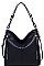 LUXURY FAUX LEATHER CARRIE SIDE ZIP HOBO BAG JY-20639ML
