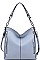 LUXURY FAUX LEATHER CARRIE SIDE ZIP HOBO BAG JY-20639ML