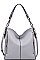 LUXURY FAUX LEATHER CARRIE SIDE ZIP HOBO BAG JY-20639ML