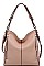 LUXURY FAUX LEATHER CARRIE SIDE ZIP HOBO BAG JY-20639ML
