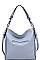 LUXURY FAUX LEATHER CARRIE SIDE ZIP HOBO BAG JY-20639ML