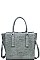CROC TEXTURED SATCHEL WITH LONG STRAP