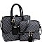 Mid-Zip Tassel Monogram 2Pc Satchel Crossbody SET