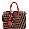 Mid-Zip Tassel Monogram 2Pc Satchel Crossbody SET
