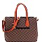 Mid-Zip Tassel Monogram 2Pc Satchel Crossbody SET