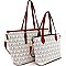 Chic Monogram Two-Tone Twin Tote Value SET MH-2311-1M