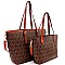 Chic Monogram Two-Tone Twin Tote Value SET MH-2311-1M