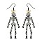 Large Rhinestone Skeleton Halloween Earrings