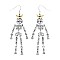 Large Rhinestone Skeleton Halloween Earrings