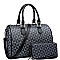 Stylish Monogram Two-Tone Boston Satchel Wallet SET MH-2344-1