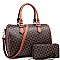 Stylish Monogram Two-Tone Boston Satchel Wallet SET MH-2344-1