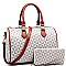 Stylish Monogram Two-Tone Boston Satchel Wallet SET MH-2344-1