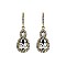 Trendy Double Teardrop Gem Dangly Earrings SL24543