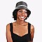 FASHIONABLE TRANSPARENT BUCKET HAT WITH RHINESTONE STRIP