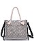 Fashionable Urban Expression Clear Canvas Tote Bag With Inner Pouch JP26458