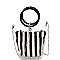 Round Handle 2 in 1 Transparent Clear Satchel with Pinstriped Inner Bag MH-264T