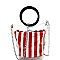 Round Handle 2 in 1 Transparent Clear Satchel with Pinstriped Inner Bag MH-264T