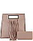 Republic Square Tote Handbag With Fringe Accent & Strap JPDB8051