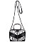 Fashionable Faux Snakeskin Design Circular Gunmetal Handle JP26548