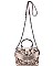Fashionable Faux Snakeskin Design Circular Gunmetal Handle JP26548