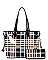 Trendy Multi Color 2 In 1 Checkered Tote Bag and Wallet JPGZ8009W