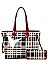 Trendy Multi Color 2 In 1 Checkered Tote Bag and Wallet JPGZ8009W