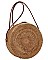 Women's Round Bamboo Straw Woven Shoulder Bag JPBGA-82637