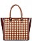Nicole Lee Enamel Flower Check Pattern Ladies Tote Bag  JP26656