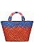 MODISH NICOLE LEE NATALYA COLOR BLOCK STRAW SHOPPER BAG JP26676