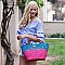 MODISH NICOLE LEE NATALYA COLOR BLOCK STRAW SHOPPER BAG JP26676