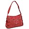 Crocodile Look Studded Shoulder Bag