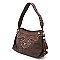 Crocodile Look Studded Shoulder Bag