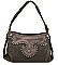 Crocodile Look Studded Shoulder Bag