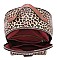 3 in 1 Leopard Push Lock Back Pack Clutch Set